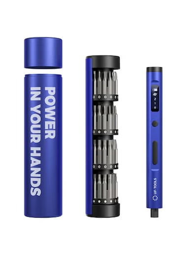 61pcs S2 Steel Magnetic Precision Electric Screwdriver with OLED Display In Cylinder Case For Glasses Phone Laptop Repairing