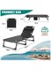 Folding Lounge Chair with Mattress, 4 Position Adjustable Folding Sleeping Bed Cot Chaise Lounge Chairs Perfect for Sunbathing, Camping, Pool, Beach, Patio