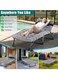 Folding Lounge Chair with Mattress, 4 Position Adjustable Folding Sleeping Bed Cot Chaise Lounge Chairs Perfect for Sunbathing, Camping, Pool, Beach, Patio