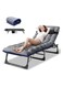 Folding Lounge Chair with Mattress, 4 Position Adjustable Folding Sleeping Bed Cot Chaise Lounge Chairs Perfect for Sunbathing, Camping, Pool, Beach, Patio