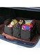 Trunk Organizer - Multipurpose Collapsible Car Storage Box With Insulated Cooler Compartments for Car, Large Leakproof Auto Grocery Bag for Food, (Black)
