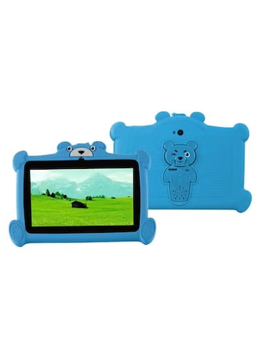 7 inch Kids Tablet, 64GB ROM,4GB RAM WiFi, Bluetooth, Dual Camera, Educational, Games, Parental Control, Kids Software with Soft Silicone Case (Blue)