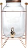 Glass Beverage Dispenser With Stand/ Dispenser with Tap &amp; Air Tight Barrel with Water Faucet/Cold Water Pitcher for Detox Water, Lemonade - 4 Liter
