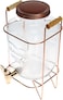 Glass Beverage Dispenser With Stand/ Dispenser with Tap &amp; Air Tight Barrel with Water Faucet/Cold Water Pitcher for Detox Water, Lemonade - 4 Liter