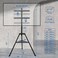 Tripod TV Stand, Modern Easel TV Stand for 32 to 75 inch Screens, Portable TV Floor Stand with An all Metal Tripod, Height Adjustable Corner TV Mount