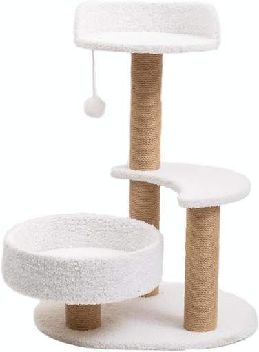 Radiotronics Cat Tree 68cm Cat Tower for Small Cats, Multi-Level Cat Tree with Scratching Posts Plush Basket & Perch for Play Rest, Cat Activity Tree