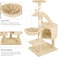 Star Cat Kitten Tree Activity Centre Climbing Tower 125cm Beige Stable with Sisal Scratching Post Condo Hammock Cat Scratcher play Toy, (MPJ-A)