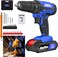 Cordless Drill Driver, 21V Power Drill Set with 26PCS Bits, Cordless screwdriver Power Tool with 1.5Ah Battery, LED Work Light for Home Improvement