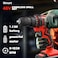 48V Cordless Drill Set, Electric Drill, Max 40 N/m, 25 + 1 Stage Torque Adjustment, Forward and Reverse Switching, LED Light, 2 Batteries Included (red)
