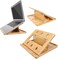 Bamboo Foldable Laptop Stand Holder Adjustable Notebook Computer Tablet Desk Bed Heat Dissipation Mount for Macbook,Netbook,Ultrabook