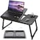 Foldable Laptop Desk, Portable Laptop Bed Tray Table Adjustable Height Tilt Lap Desk Stand Non-slip Tablet with Cup Holder Lapdesk
