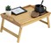 Bamboo Bed Tray Table with Folding Legs Foldable Serving Portable Laptop Tray Snack Tray Breakfast Tray Bed Table Drawing Table