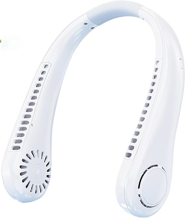 Radiotronics Neck Fan, Rechargeable Air Cooling Fans, Mini Hand Bladeless Conditioner with 3 Adjustable Speeds, 5000mAh Electric Usb Personal Cooler for Outdoors & Indoor, (White)
