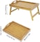 Radiotronics Bamboo Bed Tray Table with Folding Legs Foldable Serving Portable Laptop Tray Snack Tray Breakfast Tray Bed Table Drawing Table