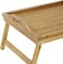 Radiotronics Bamboo Bed Tray Table with Folding Legs Foldable Serving Portable Laptop Tray Snack Tray Breakfast Tray Bed Table Drawing Table