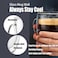 Double Walled Glass Coffee Mugs with Handle, Large Insulated Layer Coffee Cups, Perfect for Espresso, Cappuccino, Tea, Latte, Wine (5OZ/150ML, 2-piece set)