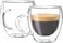 Double Walled Glass Coffee Mugs with Handle, Large Insulated Layer Coffee Cups, Perfect for Espresso, Cappuccino, Tea, Latte, Wine (5OZ/150ML, 2-piece set)
