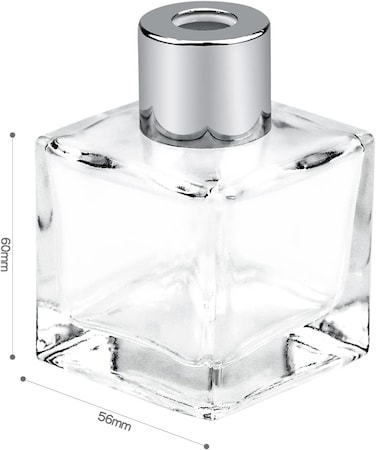 Diffuser Empty Clear Bottles, 50ml Essential Fragrance Oil Reed Diffusers Sets for Home Bathroom Decorative Fragrance Accessories Use (4 Pcs)