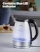 Glass Electric Tea Kettle &amp; Hot Water Kettle Electric, 2200 W 1.7L Capacity Electric Kettle with LED Indicator, Fast Boil Auto Shut-Off and Boil-Dry Protection