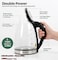 Electric Kettle 1.8L Transparent Glass Kettle Stainless Steel Tea Kettle 1500W Fast Boiling Water Heater,BPA-Free Hot Water Boiler