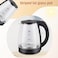 Radiotronics 1.8 Liters Borosilicate Glass Electric Kettle 1500W 3 Pin, Fast Boiling Auto Shut Off Boil-Dry Protection Stainless Steel Filter BPA Free Hot Water Boiler