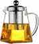 Glass Teapot with Infuser Heat Resistant Stovetop Safe Glass Kettle Elegant Design for Loose Leaf &amp; Blooming Tea Clear Leaf Lid And Strainer (0.5L (Square)
