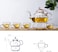 Glass Teapot Set, 600ml Stovetop Safe Glass Tea Kettle with 4 Double-Wall Tea Cups &amp; Loose Tea Infuser &amp; Tea Warmer