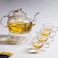Glass Teapot Set, 600ml Stovetop Safe Glass Tea Kettle with 4 Double-Wall Tea Cups &amp; Loose Tea Infuser &amp; Tea Warmer