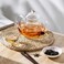 Glass Tea Pot Coffee Teapot with Heat Resistant Glass Infuser Tea Kettle Loose Leaf Tea Pot Can be Used On Stovetop (600ml)