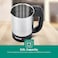 Stainless Steel Travel Kettle, Silver/Black, 1100 W, 0.5 L