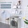 Washing Machine Storage Shelf Rack 3 Tiers, Bathroom Shelves Toilet Shelf Space Saving,Easy to Assemble Bathroom Storage Shelf No Drilling White,25x65x166 cm
