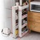 Storage Cart 4 Tier, Slim Rolling Storage Cart Kitchen Shelves Organizer For Kitchen Bathroom Laundry Office Narrow Places With Wheels White