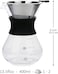 Coffee Maker Set-Pour Over Coffee Dripper with Reusable Stainless Steel Drip Filter Elegant Coffee Dripper Pot Glass Carafe &amp; Permanent Stainless Steel Filter