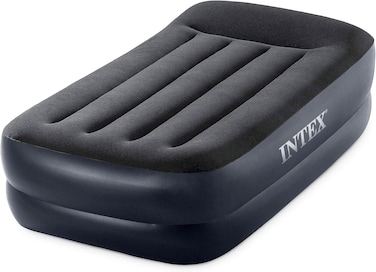 Standard Series Pillow Rest Raised Airbed W/Built In Pillow &amp; Internal Electric Pump, Twin, Navy, Twin (300 Lbs)