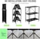 3-Tier Foldable Storage Shelves, Kitchen Shelf with Caster Wheels, Storage Shelves Easy Assembly Shelf Foldable Storage Shelves