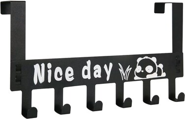 Over The Door Hanger with 6 Hooks, Over Door Coat Hooks for Hanging Coat, Towel, Bag, Robe - Hangers Hooks Ideal for Bedroom, Bathroom, Wardrobe