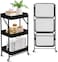 Radiotronics 3 Tier trolley organizer,Foldable Metal Rolling Utility Cart Organizer, Multipurpose Organizer Trolley with Casters for Kitchen, Bedroom, Bathroom