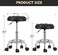 Round Rolling Stool: Vanity Chair with PU Leather Height Adjustable 360&deg; Swivel Stool with Wheels for Office Home Drafting Work Studio Shop SPA Salon