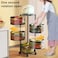 5 Tier Kitchen Storage Shelf, Rotatable Fruit Vegetable Basket, Circular Rotating Basket Large Storage Rack with 4 Movable Wheels