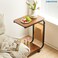 C Shaped End Table,Movable Side Table Coffee Table Sofa Table with Wheels and Storage Bag for Small Space, Living Room, Bedroom, Bedside(40 * 38.5 * 62cm)