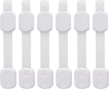 Child Safety Latches Cabinet Locks (6-Pack) Baby Proofing Baby Proofing set Strong adjustable child locks suitable to lock door,fridge,toilet seat,cabinet,drawer,oven window
