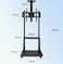 Radiotronics Mobile TV Stand Cart,Rolling TV Stand,32”-70“ Floor TV Mount Stand,Height Adjustable with Lockable Casters,2 Tier AV Shelves for Large Flat Panel LED