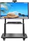 Radiotronics Mobile TV Stand Cart,Rolling TV Stand,32”-70“ Floor TV Mount Stand,Height Adjustable with Lockable Casters,2 Tier AV Shelves for Large Flat Panel LED