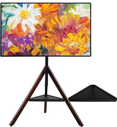 Tripod TV Stand with Mount - Non-Slip TV Mount Stand for Floor, Universal Fit,32" to75" TVs, Height Adjustable W/180 Degree Swivel, TV Stand for Bedroom, Living Room