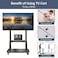 Mobile TV Stand Rolling TVs Cart for 32-75 Inch, Height Adjustable Floor TV Stand, LCD LED Flat Panel Curved Screen, with Wheels as a Movable Portable TV Stand