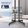 Mobile TV Stand Rolling TV Cart for 32-65 Inch,Height Adjustable Floor TV Stand,Lockable Wheels&amp;Removable Shelf for LCD LED 4K Flat Curved TV