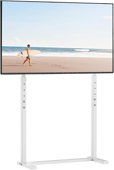 Radiotronics TV Floor Mount Stand: White TV Stand Floor for 32-100 Inch Qled TV Mount Stand Universal TV Stand Smart Television Floor Stand Display for led Oled Monitor
