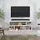 TV Stand with 3 Compartment   Wooden Tv Console   Wood Tv Unit with Storage Shelves   Home, Office, Bedroom, Entrance &amp; Hallway (White)