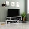 TV Stand with 3 Compartment   Wooden Tv Console   Wood Tv Unit with Storage Shelves   Home, Office, Bedroom, Entrance &amp; Hallway (White)