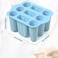 9 Hollow Silicone Popsicle Molds, With Lids Reusable Easy-Release Ice Cream, Maker Homemade Ice, Lollipop Mold for Home Flexible Leak-Free Ice, (Blue)